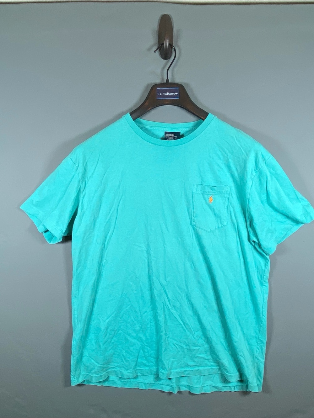 VTG Polo Ralph Lauren Shirt Mens L Teal Green Short Sleeve Pocket Tee Crewneck